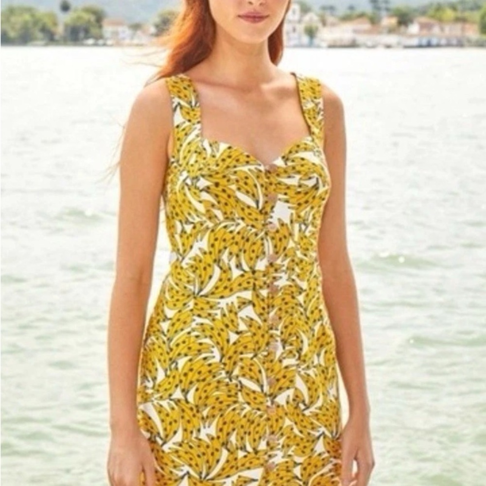 FARM Rio Yellow Banana Print Dress